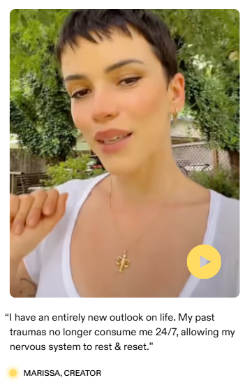 User-generated video testimonial featuring a creator sharing a personal wellness experience and improved quality of life outdoors.
