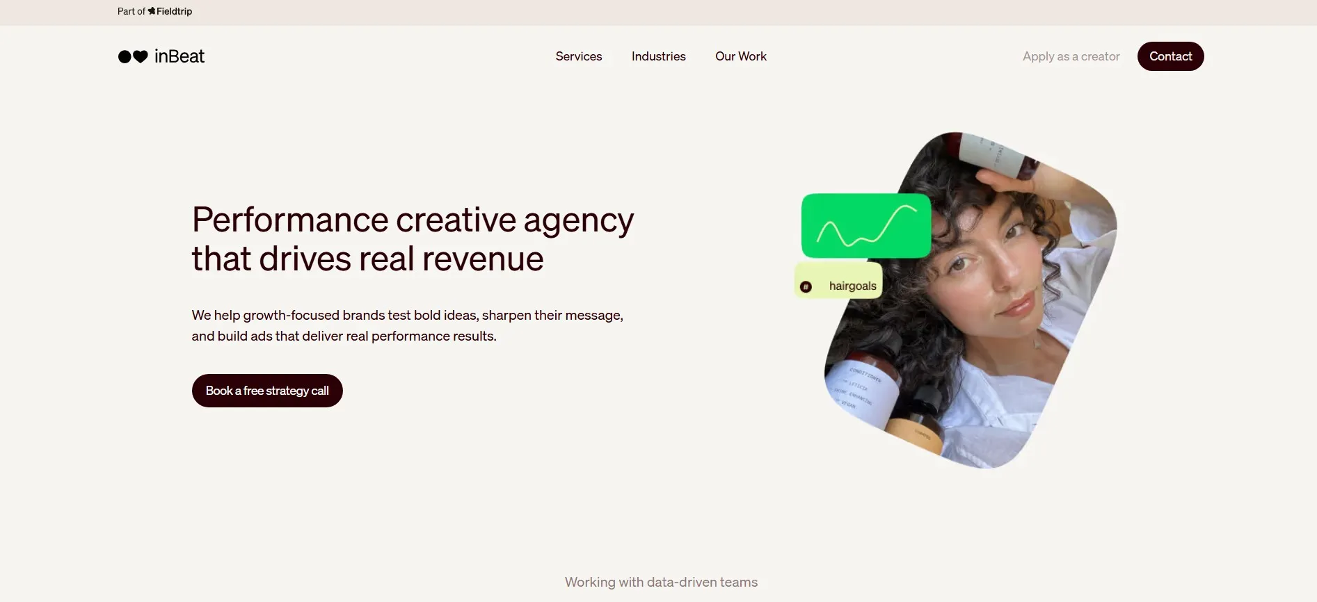 inBeat performance creative agency creating creator-led ads and UGC campaigns.